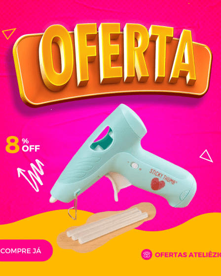 Oferta Promoção Cupom - Fornecedor de material para artesanato - Armarinhos Aviamentos - Pistola cola quente sem fio (1)