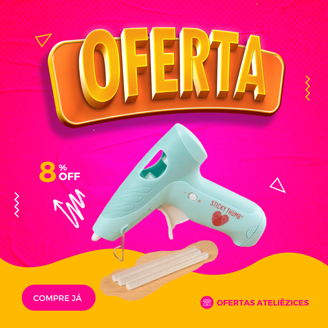 Oferta Promoção Cupom - Fornecedor de material para artesanato - Armarinhos Aviamentos - Pistola cola quente sem fio (1)