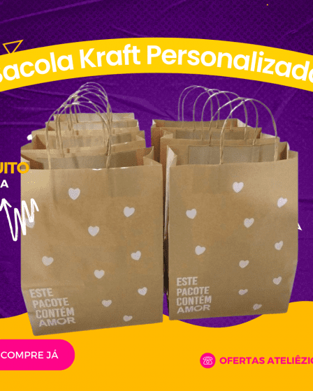 Sacola Kraft Personalizada - Oferta Promoção Cupom - Fornecedor de material para artesanato - Armarinhos Aviamentos (1)