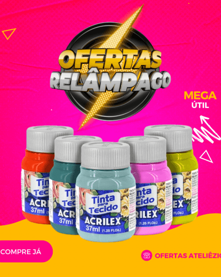 Tinta para tecido Acrilex fosca - Oferta Promoção Cupom - Fornecedor de material para artesanato - Armarinhos Aviamentos (1)